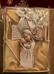 Madonna and Child Hanging Cross Ornament