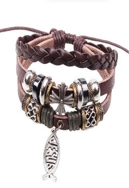 Jesus Leather Bracelet