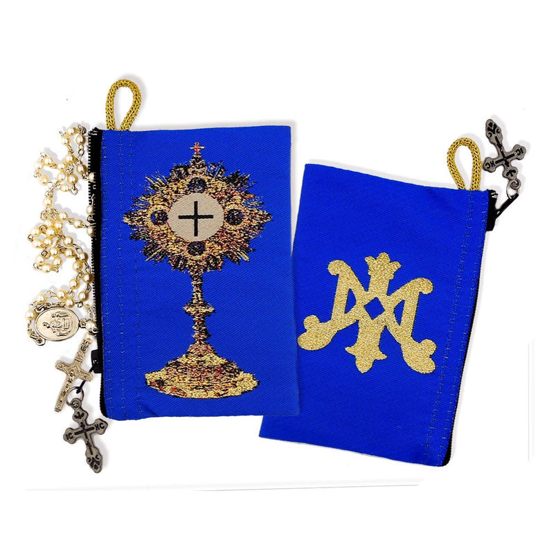 Rosary Pouch - Blessed Sacrament & Symbol of Virgin Mary
