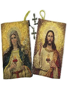 Rosary Icon Pouch - Sacred Hearts of Jesus and Mary